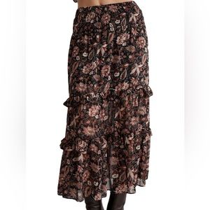 NWT Madewell ruffled tiered midi skirt